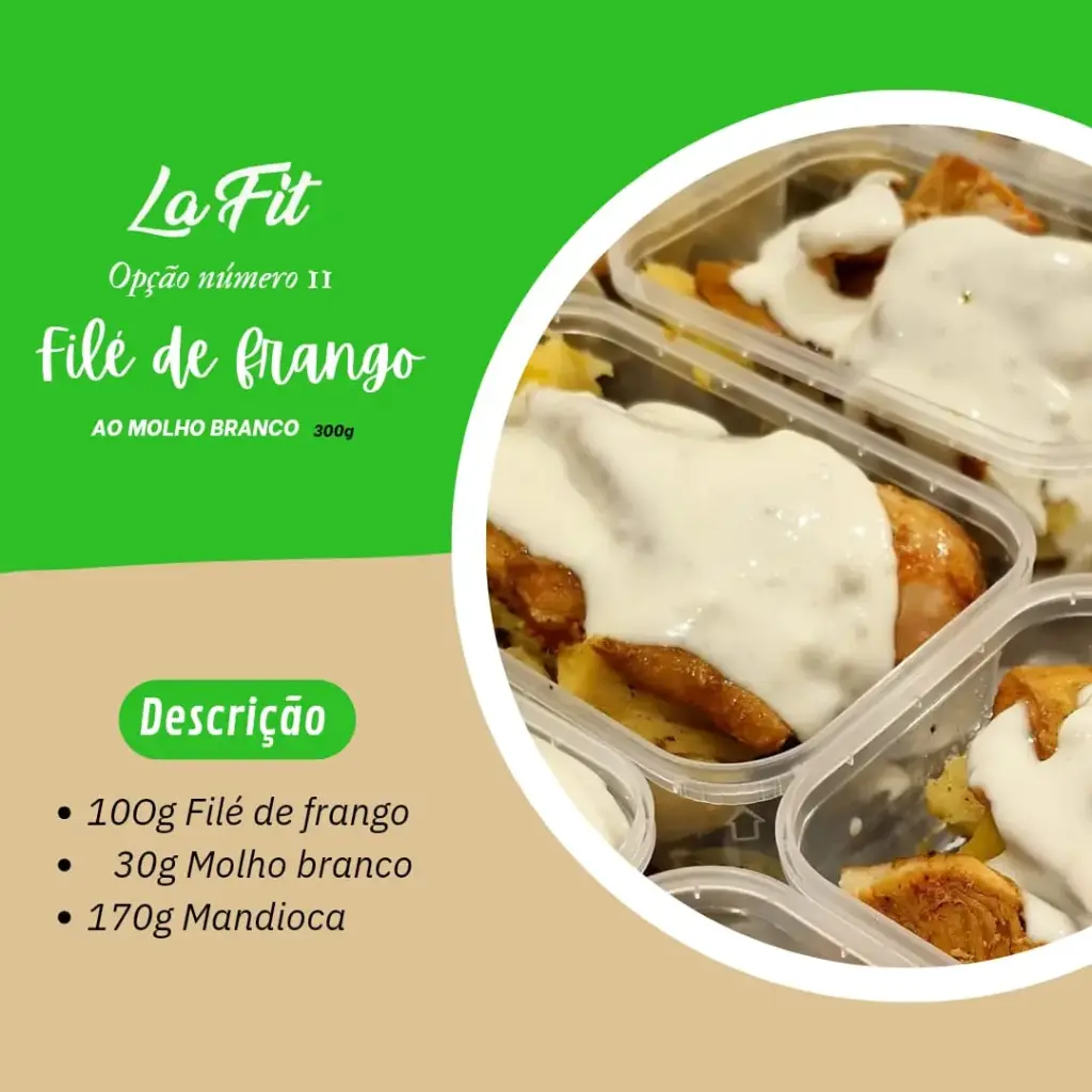 Frango ao molho branco com mandioca soutê