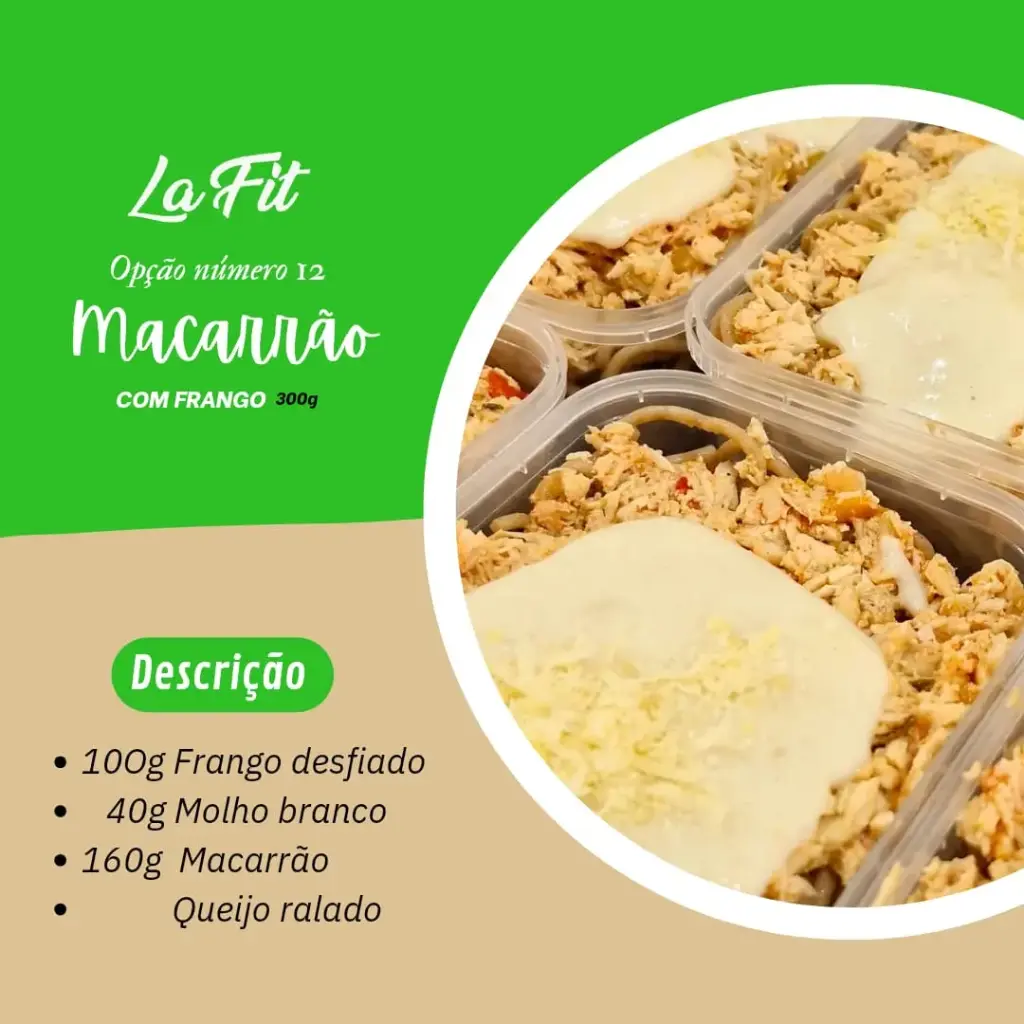 Macarrão com frango ao molho branco